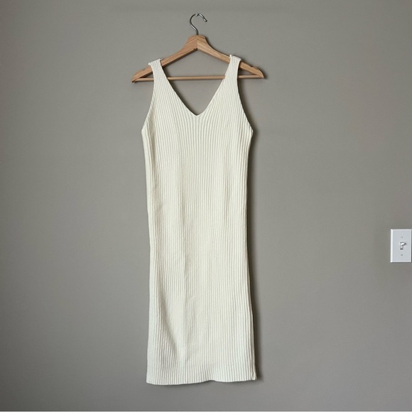 NWOT White Knit V-Neck Two Piece Sweater Dress - Picture 5 of 5